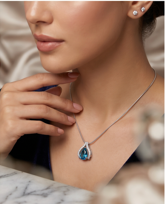 Urban Noor Sapphire-Blue Kundan & AD Sparkle Necklace