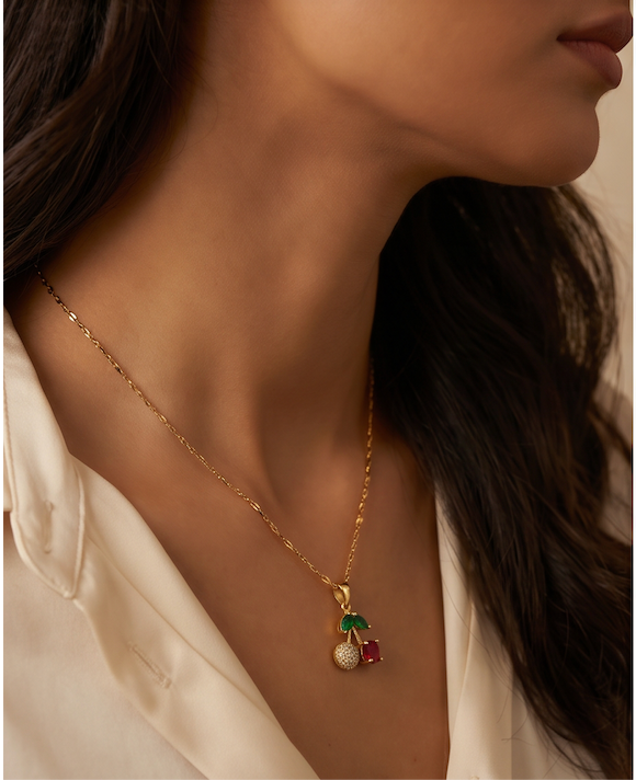 Premium Flower Styled Necklace  – Emerald & Ruby AD Stone Pendant | Urban Noor Exclusive