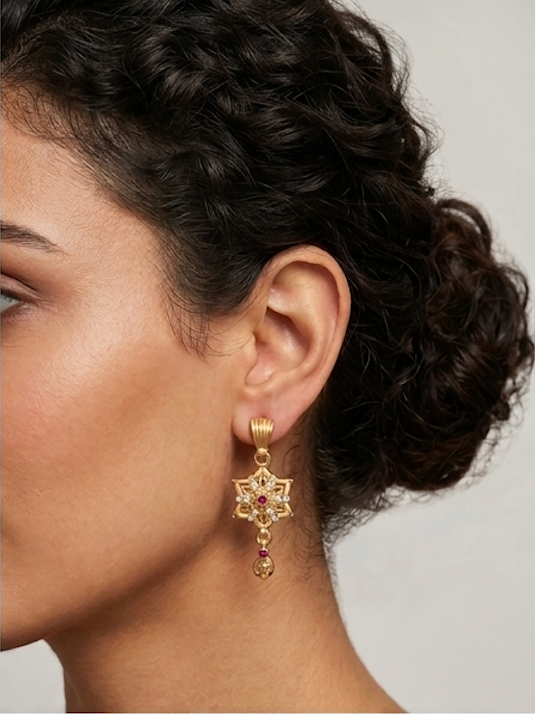 Premium 1gm Daily Use Gold Plated Pendant & Earring Set