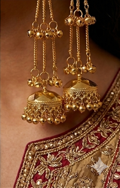 Premium Kashmiri Triple-Layered Heritage Drops Jhumka