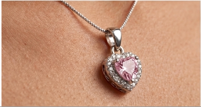 Premium Heart-Cut AD Stone Necklace – Premium Daily Wear