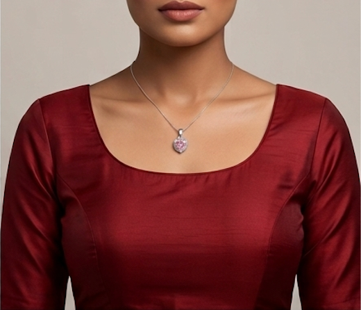 Premium Heart-Cut AD Stone Necklace – Premium Daily Wear